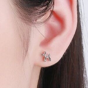 925 Sterling Silver Balloon Dog Earrings